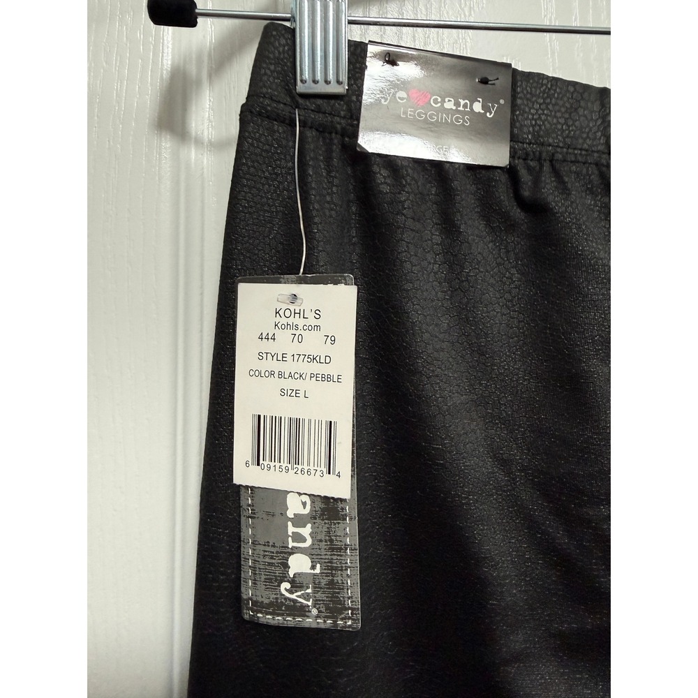 NWT Eye Candy Black Pebble Texture Leggings Pants Women's Size L - Picture 5 of 14